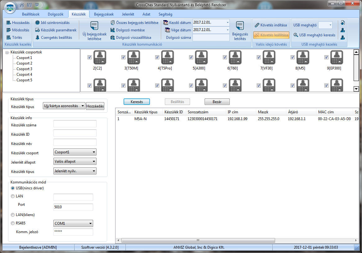 Kattints a teljes mérethez! AIM CrossChex komplex munkaidő nyilvántartó és beléptető szoftver