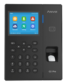 Anviz C2 Pro fali ujjlenyomatos nyilvántartó és beléptető készülék